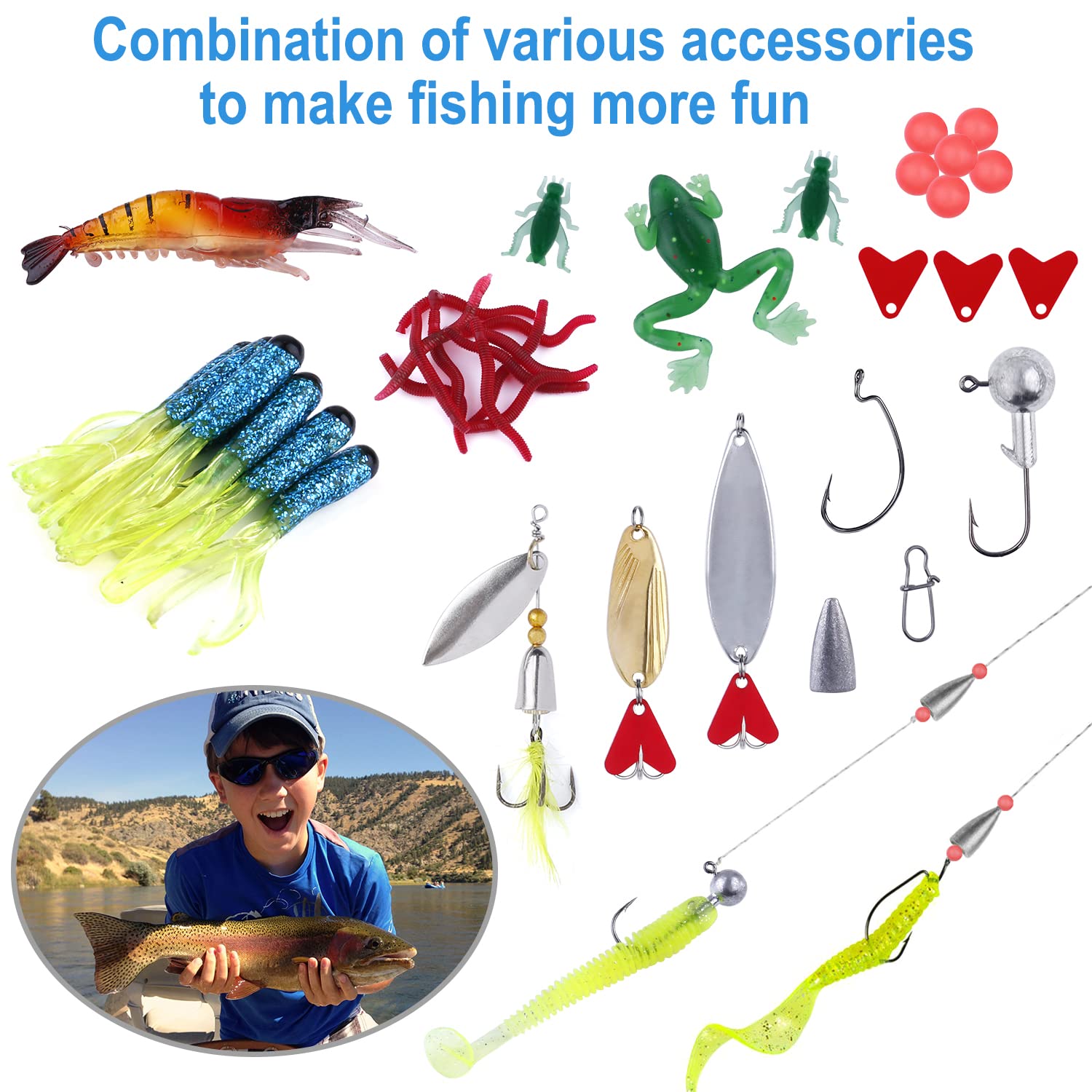 PLUSINNO 108pcs Fishing Accessories Kit, Fishing Tackle Box with Tackl – Bait Master HTX