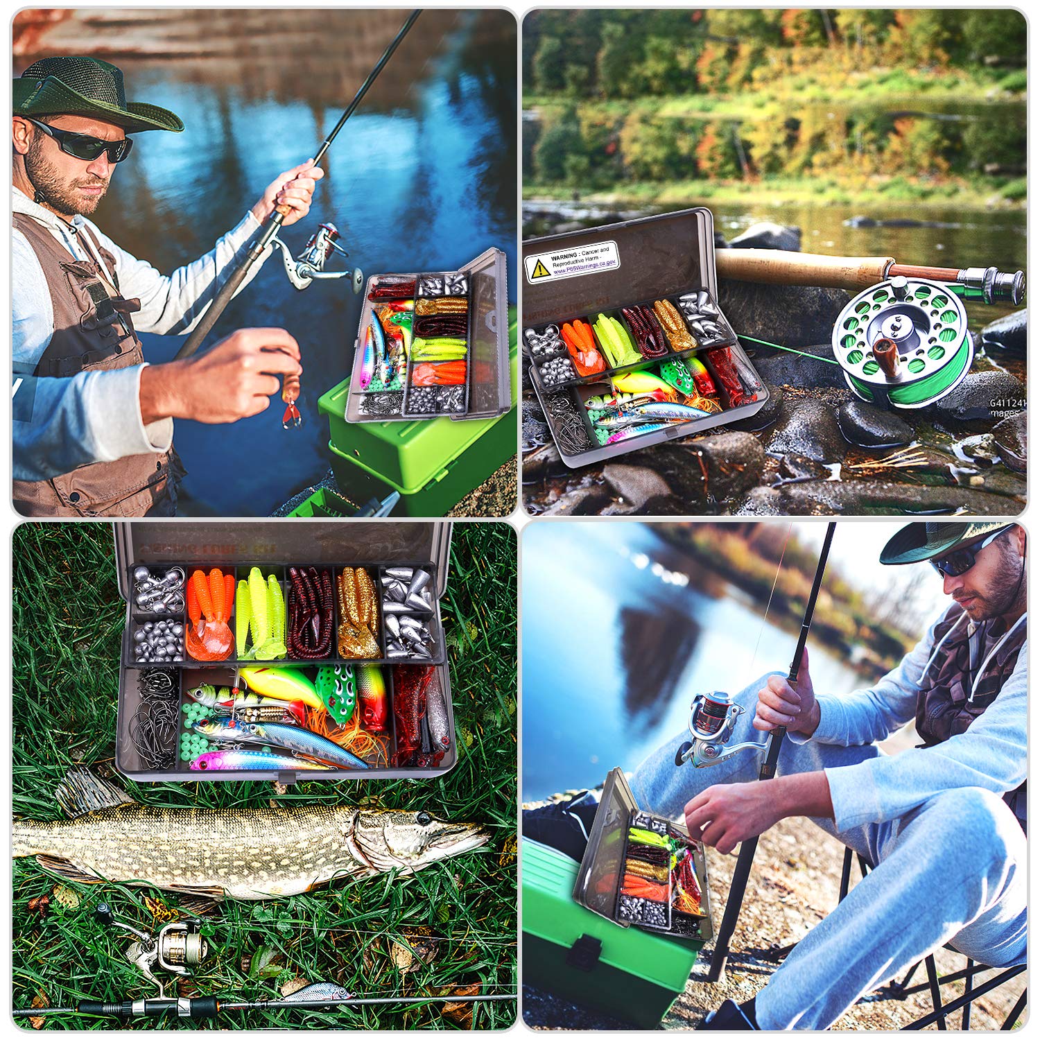 best fishing accessories 2022 PLUSINNO 108pcs Fishing Accessories Kit, Fishing Tackle Box with Tackl – Bait Master HTX